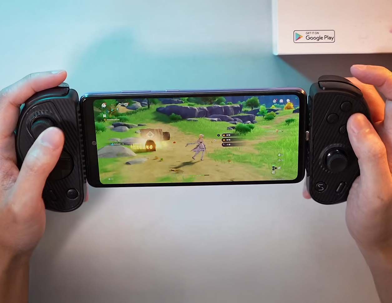Edwin H. plays Genshin Impact on GeForce Now on Android with the S3 Controller