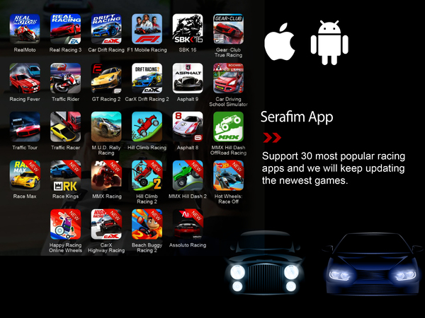 The likes of Real Racing 3, Car Drift Racing, F1 Mobile Racing, SBK 16, Gear Club True Racing, Traffic Rider, Gt Racing 2, Car X Drift Racing 2, Asphalt 9, Car Driving School Simulator, Traffic Racer, M.U.D. Rally Racing, Hill Climb Racing, Asphalt 8, MMX Hill Dash Offroad Racing, Race Kings, MMX Racing, Hill Climb Racing 2, MMX Hill Dash 2, Hot Wheels Race off, Happy Racing Online Wheels, Car X Highway Racing, Beach Buggy Racing 2, Assolute Racing.